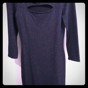 Express dress navy blue glitter